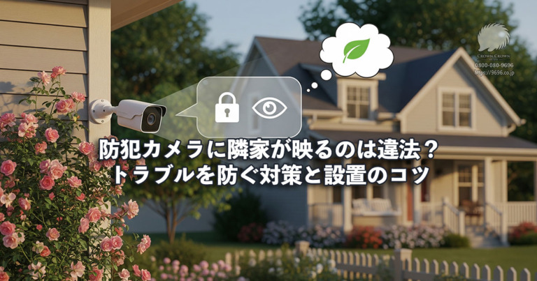 防犯カメラに隣家が映るのは違法？トラブルを防ぐ対策と設置のコツ