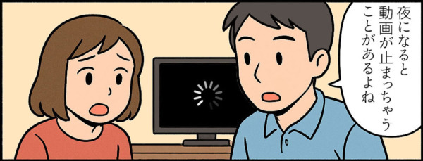 夜になるとインターネットが止まる